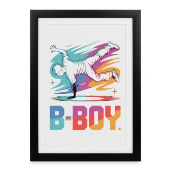 B-Boy Breakdance Streetstyle Breakdancer - Affiche encadrée (27 × 37 cm) - noir - Devant