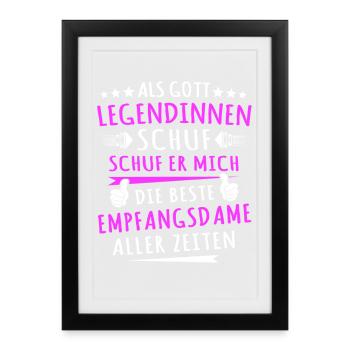 Receptionist Sayings - Framed poster (27 × 37 cm) - black - Front