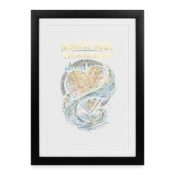 Cœur viking nordique viking de Soul nordique - Affiche encadrée (27 × 37 cm) - noir - Devant