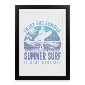 Profitez des vagues d’été dans Blue Paradise - Affiche encadrée (27 × 37 cm) - noir - Devant