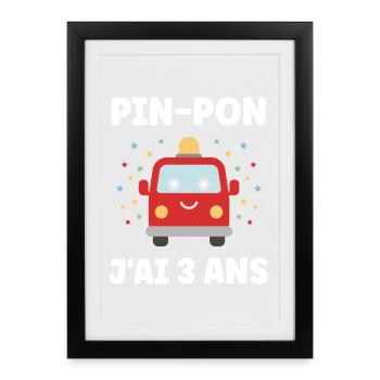 3 years - Framed poster (27 × 37 cm) - black - Front