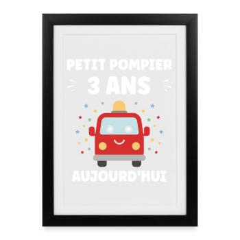 3 years - Framed poster (27 × 37 cm) - black - Front
