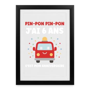 6 ans - Affiche encadrée (27 × 37 cm) - noir - Devant