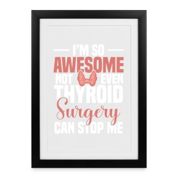 Soutien à la chirurgie throïde pour la récupération thyroïdienne - Affiche encadrée (27 × 37 cm) - noir - Devant