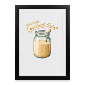 Pain au levain Spirit Pain Pâtissier Pain Levain - Affiche encadrée (27 × 37 cm) - noir - Devant