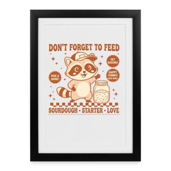 Faire du pain au levain : N’oubliez pas de nourrir l’amour - Affiche encadrée (27 × 37 cm) - noir - Devant