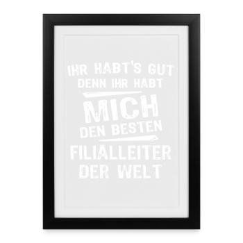 branch manager - Framed poster (27 × 37 cm) - black - Front