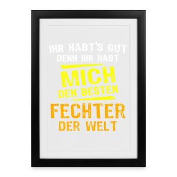 Fencer Gift - Framed poster (27 × 37 cm) - black - Front