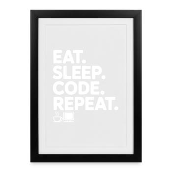 Eat. Sleep. Code. Repeat. - Framed poster (27 × 37 cm) - black - Front
