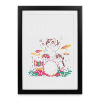 La musique est ma thérapie - Affiche encadrée (27 × 37 cm) - noir - Devant