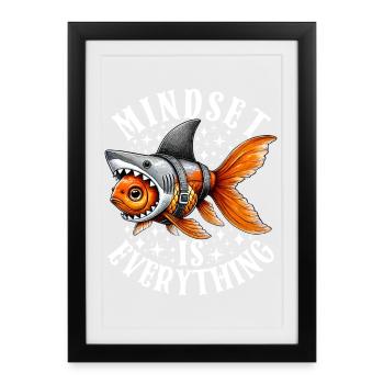 Mindset Is Everything Motivational Inspirational - Framed poster (27 × 37 cm) - black - Front