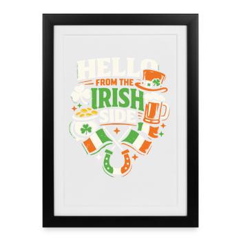 Bonjour du côté irlandais | La Saint-Patrick - Affiche encadrée (27 × 37 cm) - noir - Devant