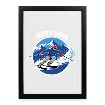 Logo de l’Alpenpiste Skier’s Swing - Affiche encadrée (27 × 37 cm) - noir - Devant