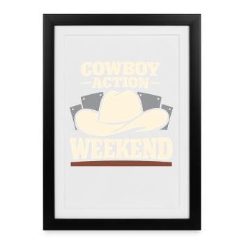 Cowboy action shooter. Cowboy action shooter - Framed poster (27 × 37 cm) - black - Front