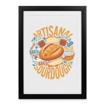 Artisanal Fresh Baked Sourdough Bread Baking Era - Framed poster (27 × 37 cm) - black - Front