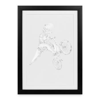 BMX Vélo Dinosaure Enfants Vélo BMX Garçons - Affiche encadrée (27 × 37 cm) - noir - Devant