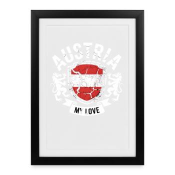 Austria - My Love - Framed poster (27 × 37 cm) - black - Front