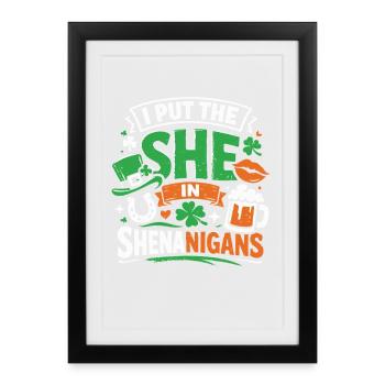J’ai mis la Elle dans les Folies | La Saint-Patrick - Affiche encadrée (27 × 37 cm) - noir - Devant