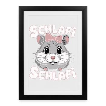 Schlafi Schlafi Hamster Design - Framed poster (27 × 37 cm) - black - Front