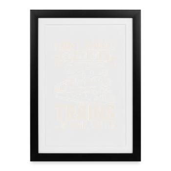 Steam Locomotive Train Railroad Trainspotting - Framed poster (27 × 37 cm) - black - Front