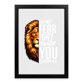 N’ayez pas peur car je suis avec vous Ésaïe 41:10 Juda - Affiche encadrée (27 × 37 cm) - noir - Devant