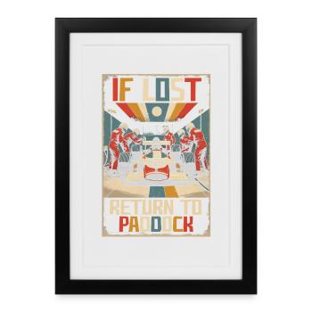 Car Racing Motorsport If Lost Return To Paddock - Framed poster (27 × 37 cm) - black - Front