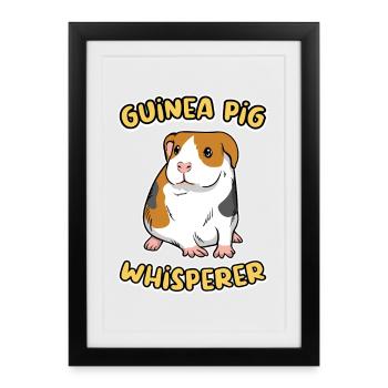 Chuchoteur de cochons d’Inde Mignon, Amateur d’animaux de compagnie Design - Affiche encadrée (27 × 37 cm) - noir - Devant