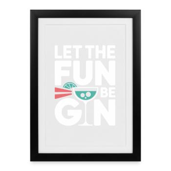 Gin Que le plaisir soit Gin & Tonic Fête des Amateurs Gin - Affiche encadrée (27 × 37 cm) - noir - Devant