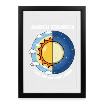 L’équinoxe de mars égale jour et nuit - Affiche encadrée (27 × 37 cm) - noir - Devant