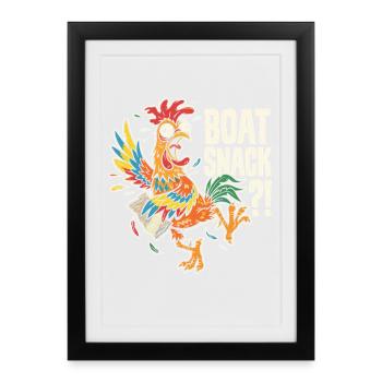Drame coloré du coq et des en-cas - Affiche encadrée (27 × 37 cm) - noir - Devant