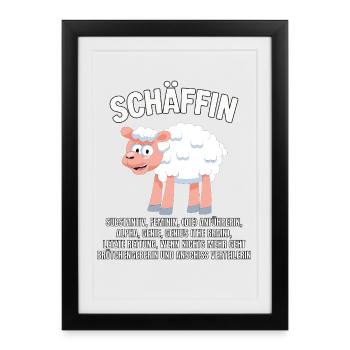 Sheep - Alpha Sheep with Sunglasses - Framed poster (27 × 37 cm) - black - Front
