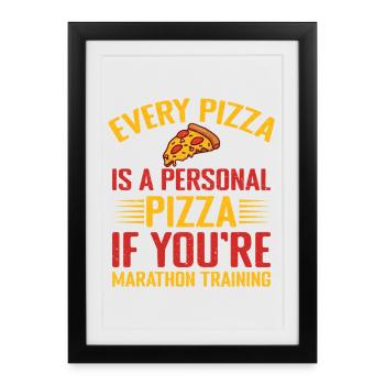 Gérer chaque pizza personnellement si vous êtes coureur - Affiche encadrée (27 × 37 cm) - noir - Devant