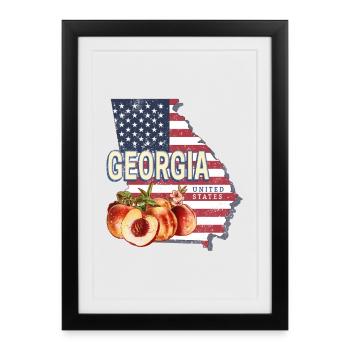 Georgia United States Vintage USA Souvenir - Framed poster (27 × 37 cm) - black - Front