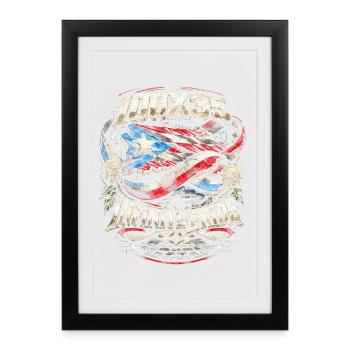 Puerto Rico Boricua 100x35 Infinite Pride - Framed poster (27 × 37 cm) - black - Front