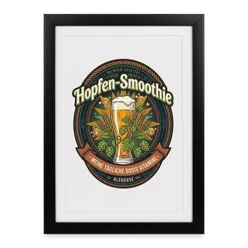Hops Smoothie Label - Framed poster (27 × 37 cm) - black - Front