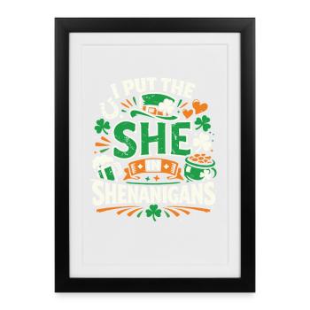 J’ai mis la Elle dans les Folies | La Saint-Patrick - Affiche encadrée (27 × 37 cm) - noir - Devant
