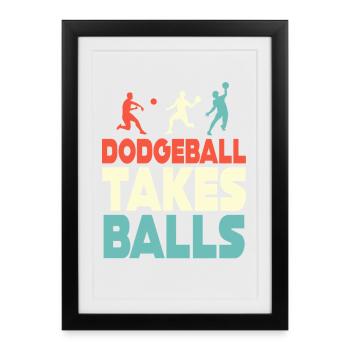Le ballon au prisonnier prend des balles - Affiche encadrée (27 × 37 cm) - noir - Devant