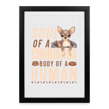Chihuahua Chihuahua Âme d’Un - Affiche encadrée (27 × 37 cm) - noir - Devant