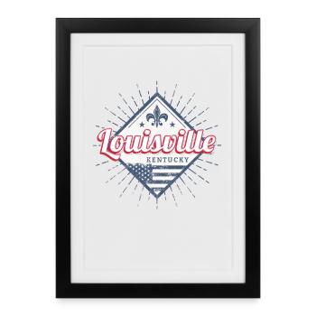 Louisville City, Kentucky, États-Unis, États-Unis - Affiche encadrée (27 × 37 cm) - noir - Devant