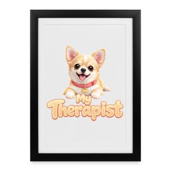 Chihuahua My Therapist - Framed poster (27 × 37 cm) - black - Front