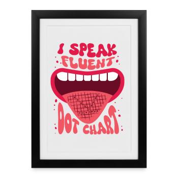 Spielmannszug Blaskapelle Je parle couramment Dot Chart - Affiche encadrée (27 × 37 cm) - noir - Devant