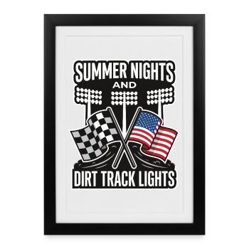 Summer Nights And Dirt Track Lights - Framed poster (27 × 37 cm) - black - Front