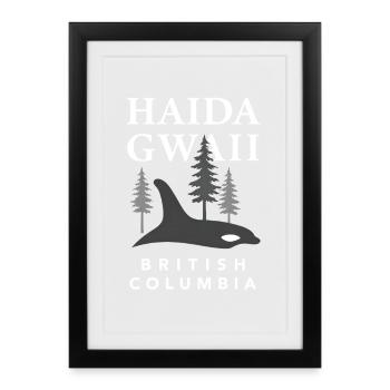 Heida Gwaii, Colombie-Britannique - Affiche encadrée (27 × 37 cm) - noir - Devant