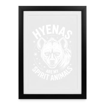 Hyena Sayings Hyena Funny Hyena Gift - Framed poster (27 × 37 cm) - black - Front