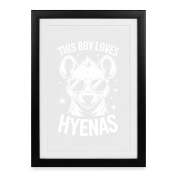 Hyena Sayings Hyena Funny Hyena Gift - Framed poster (27 × 37 cm) - black - Front
