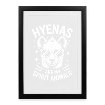 Hyena Sayings Hyena Funny Hyena Gift - Framed poster (27 × 37 cm) - black - Front