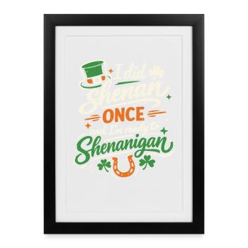 Prêt devant les bêtises | La Saint-Patrick - Affiche encadrée (27 × 37 cm) - noir - Devant