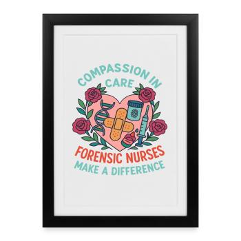 Infirmière praticienne médico-légale Compassion dans les soins - Affiche encadrée (27 × 37 cm) - noir - Devant