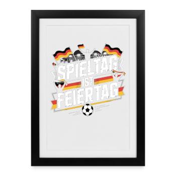 Match day is a public holiday Germany Fan - Framed poster (27 × 37 cm) - black - Front