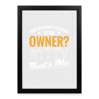 Servante de bar Cocktail Cocktail Propriétaire de pub Barman Barman Bar - Affiche encadrée (27 × 37 cm) - noir - Devant